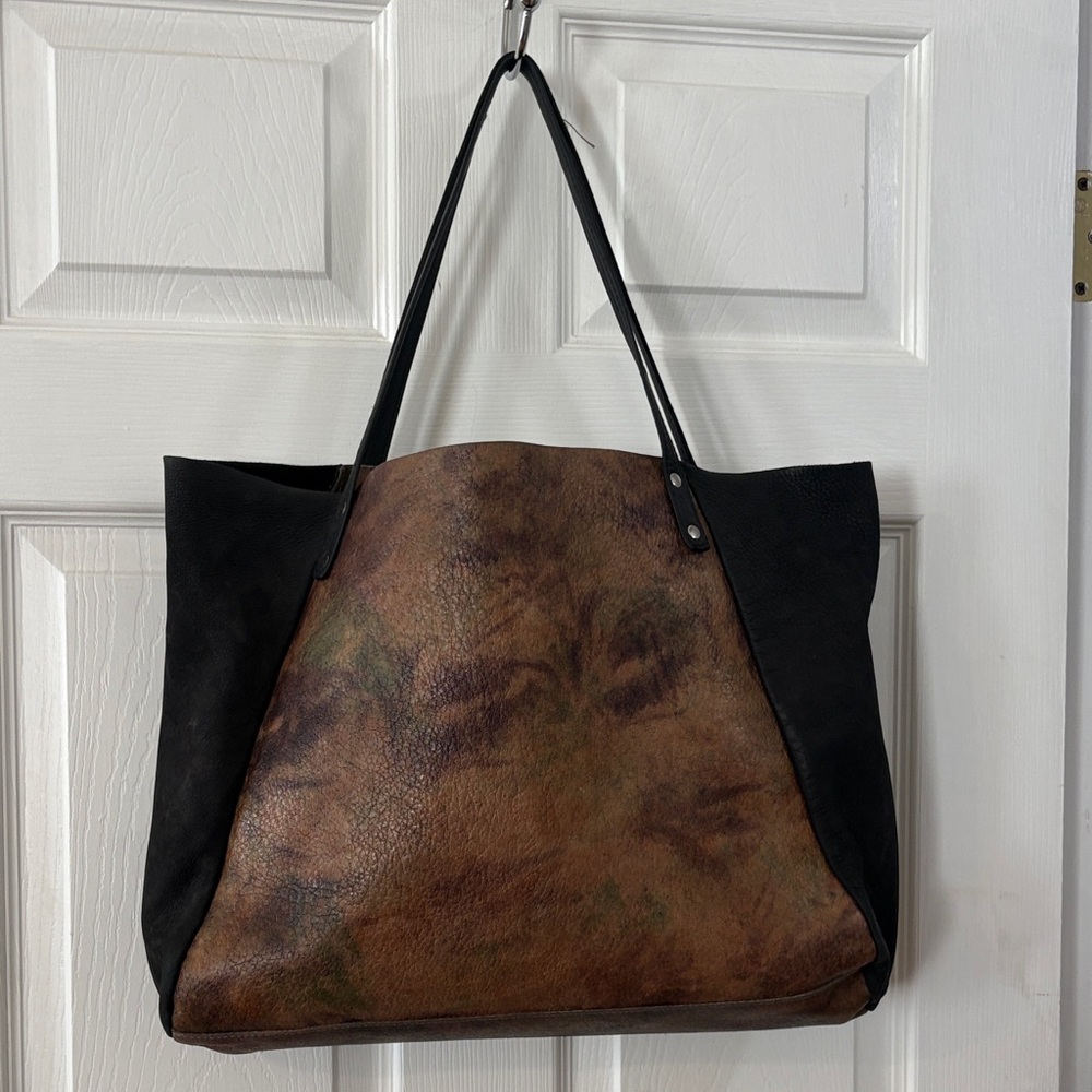 Elegant Black and Brown Tote Bag